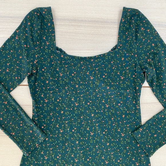 REFORMATION Anjeline Coriander Green Long Sleeve Mini Dress | Size L - Picture 7 of 10